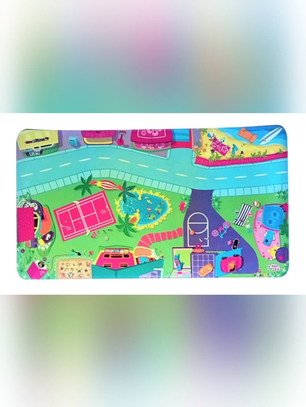 Vintage Polly Pocket Magnetic Cool Playmat Playset 29" x 16" Magnet Toy Play Mat